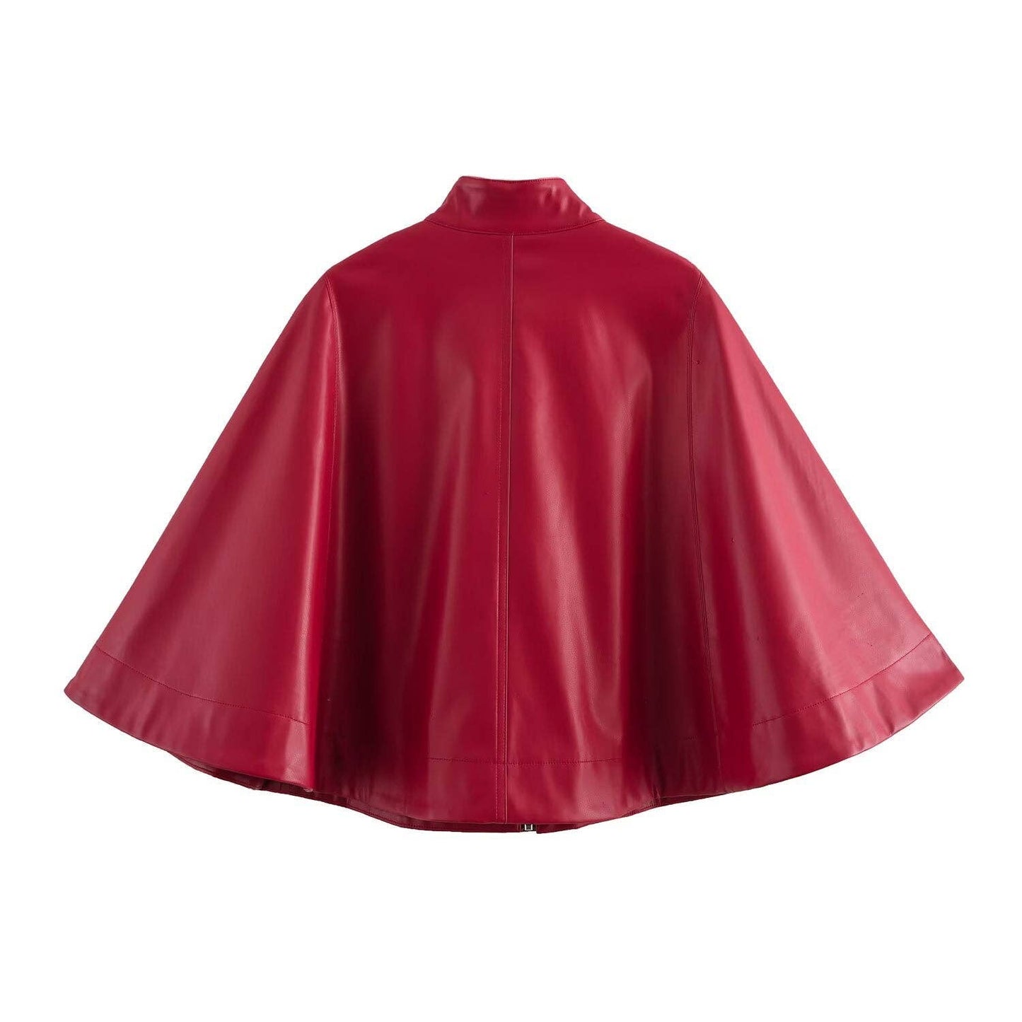 Red Leather-Short Cape Jacket
