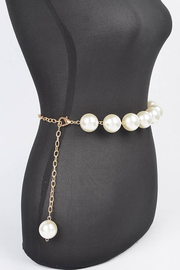 Oversized Pearl Chain Belt