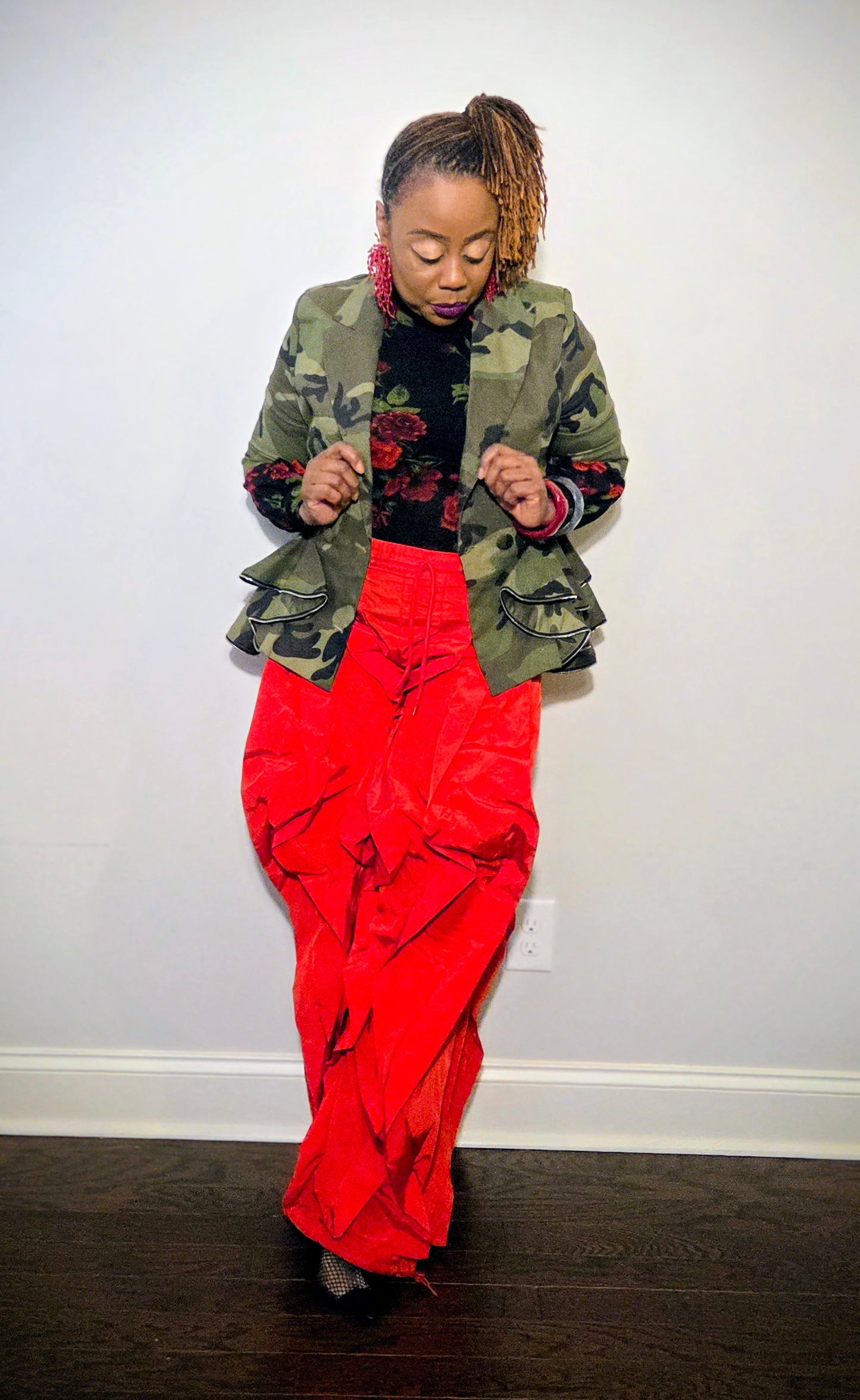 Wide Leg Ruffle Jogger Pants