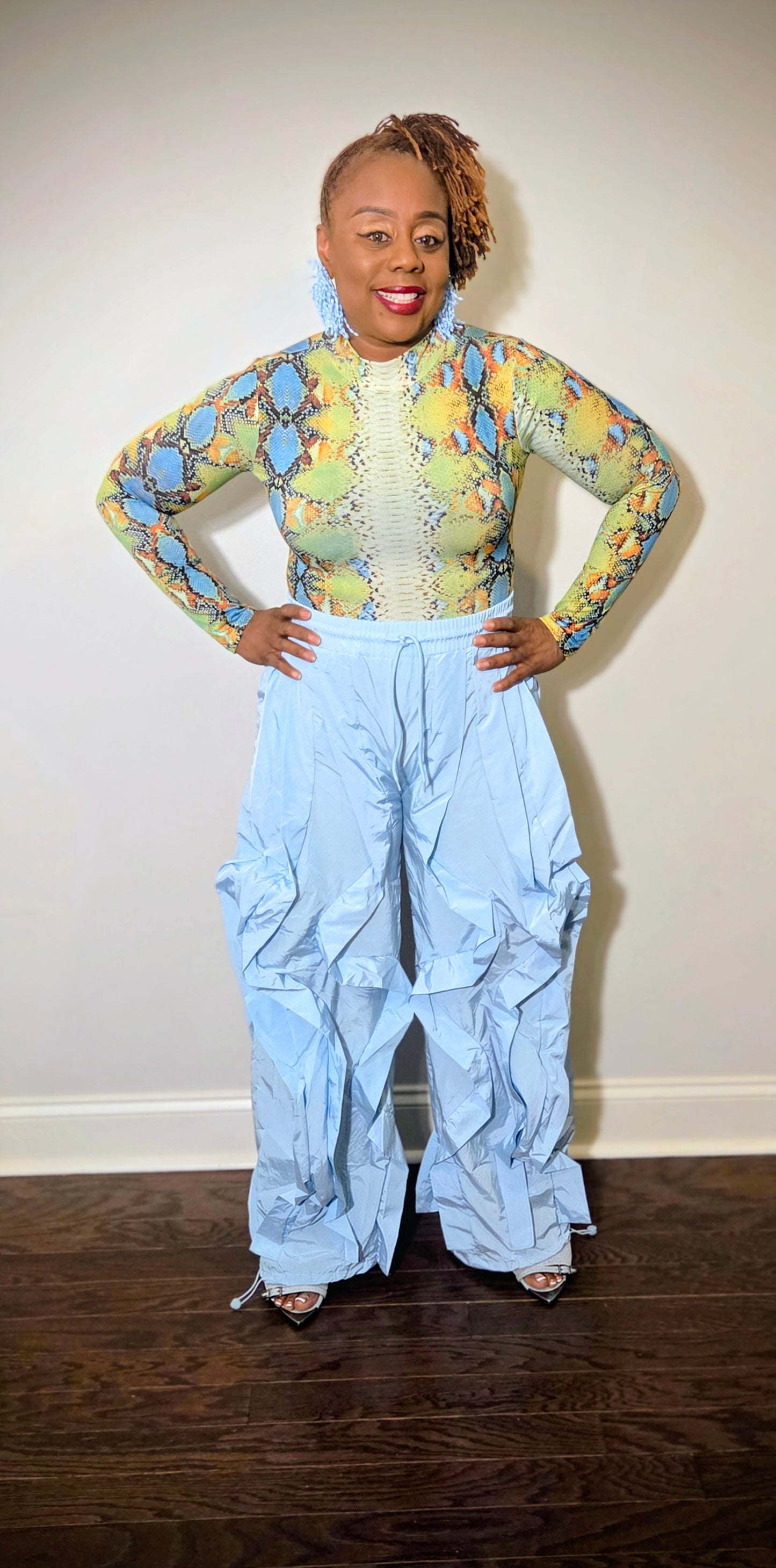 Wide Leg Ruffle Jogger Pants