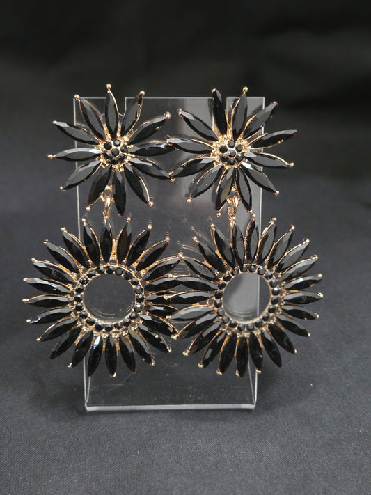 Linked Flower Marquise Earrings