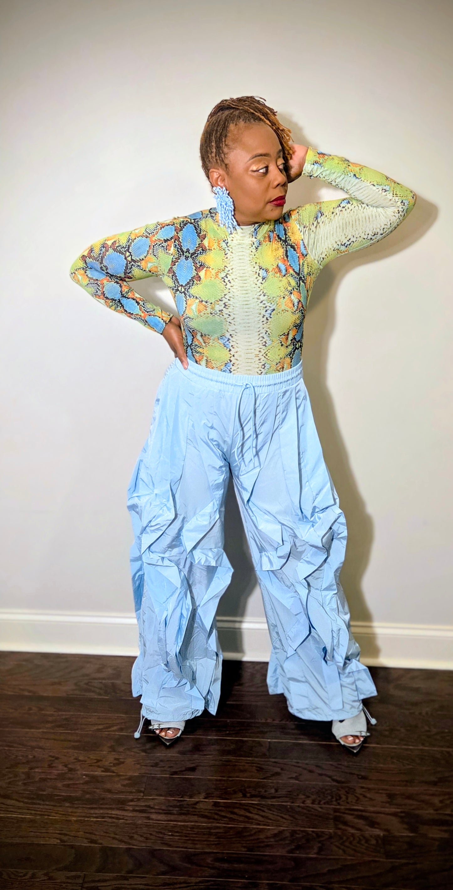 Wide Leg Ruffle Jogger Pants