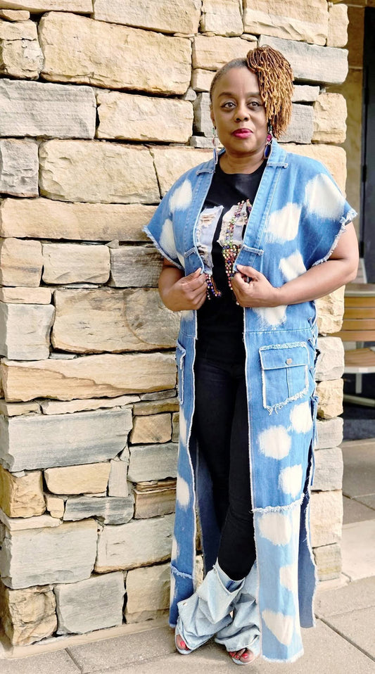 Denim Cloud Long Vest