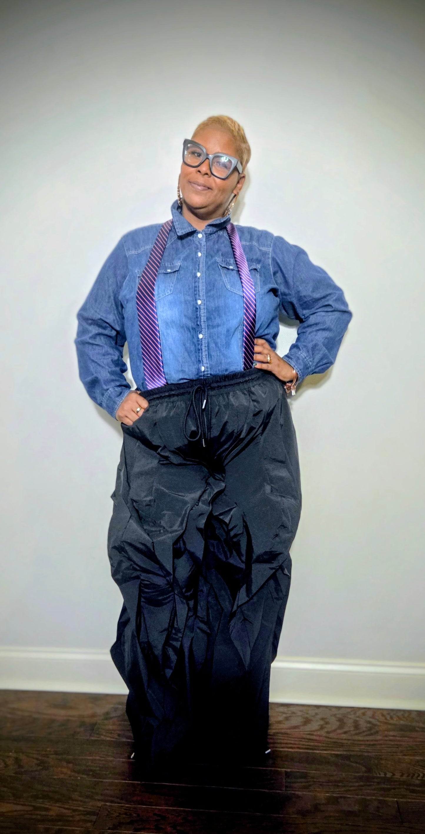 Plus Oversized Wide Leg Ruffle Jogger Pants