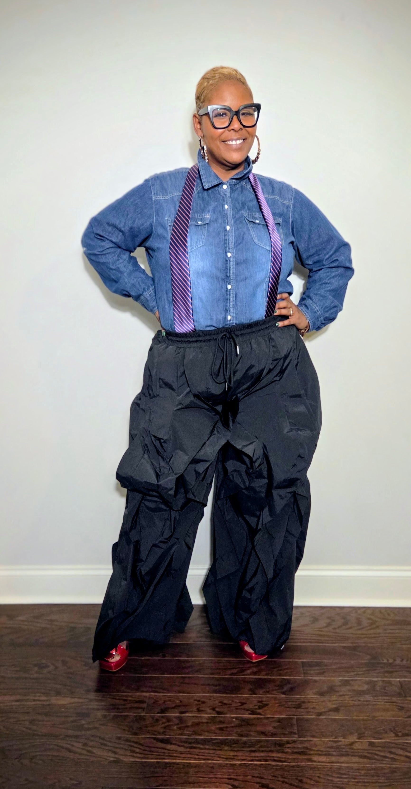 oversized dress pants Plus Oversized Wide Leg Ruffle Jogger Pants – La Beauté Élégante