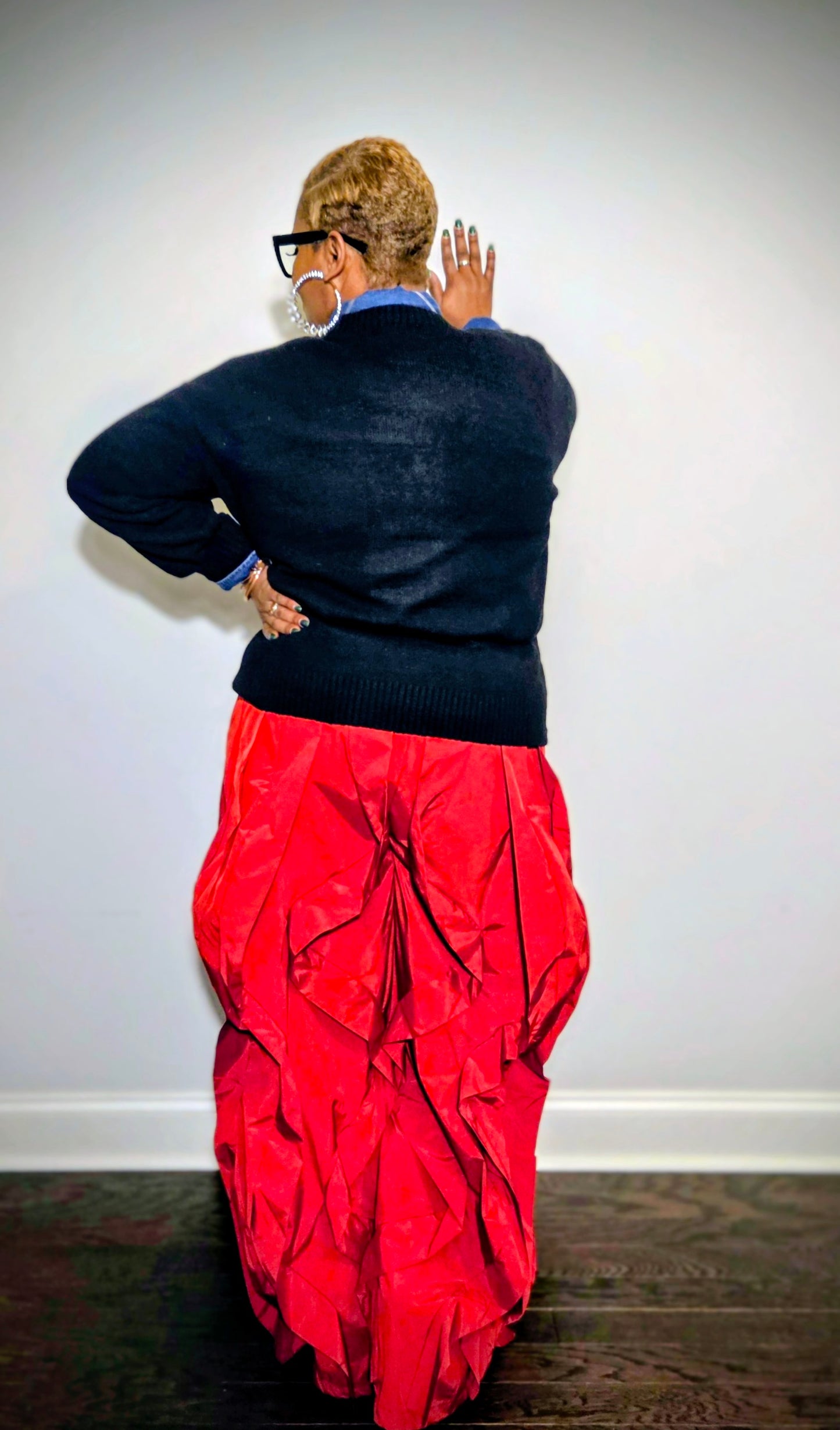 Plus Oversized Wide Leg Ruffle Jogger Pants