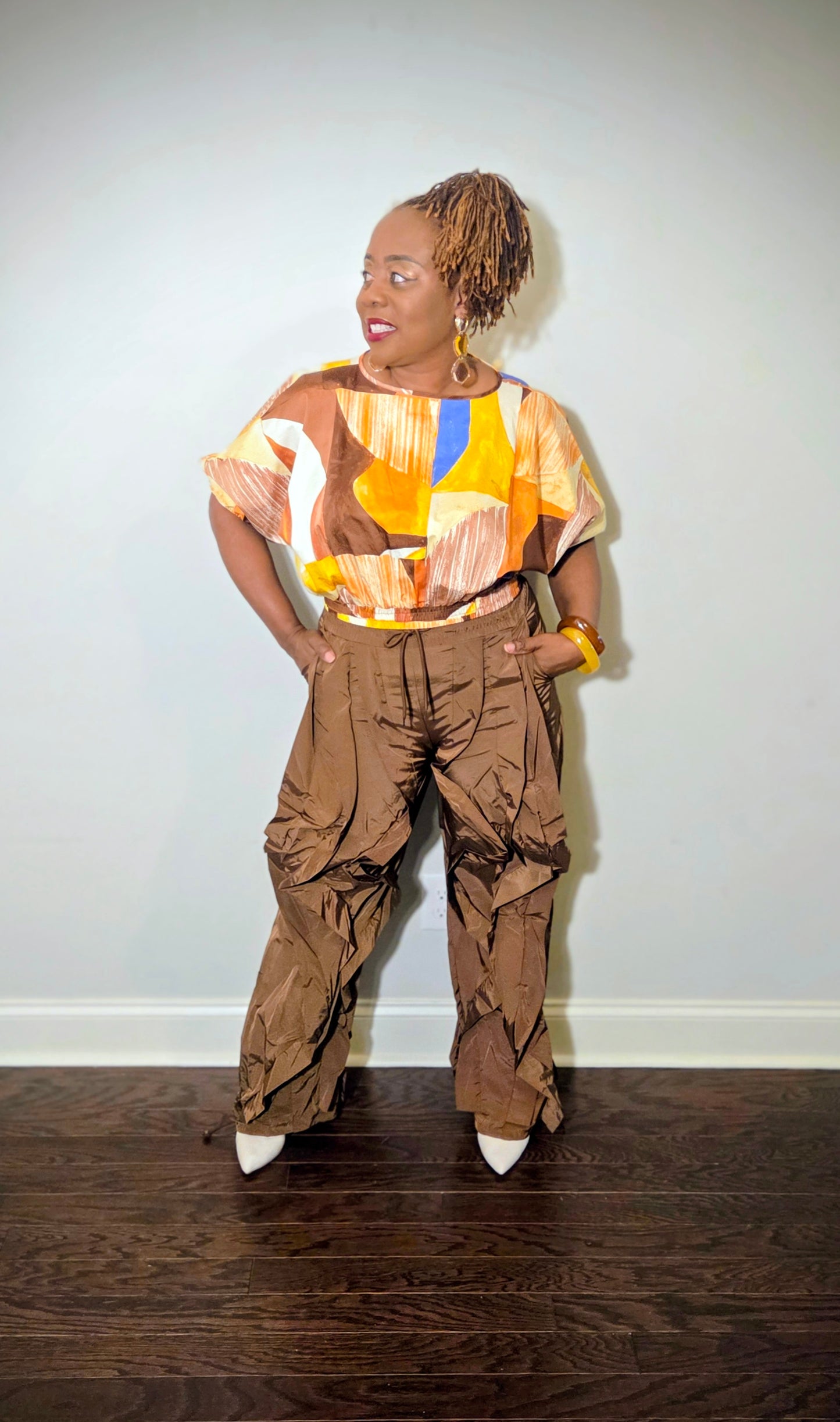 Wide Leg Ruffle Jogger Pants