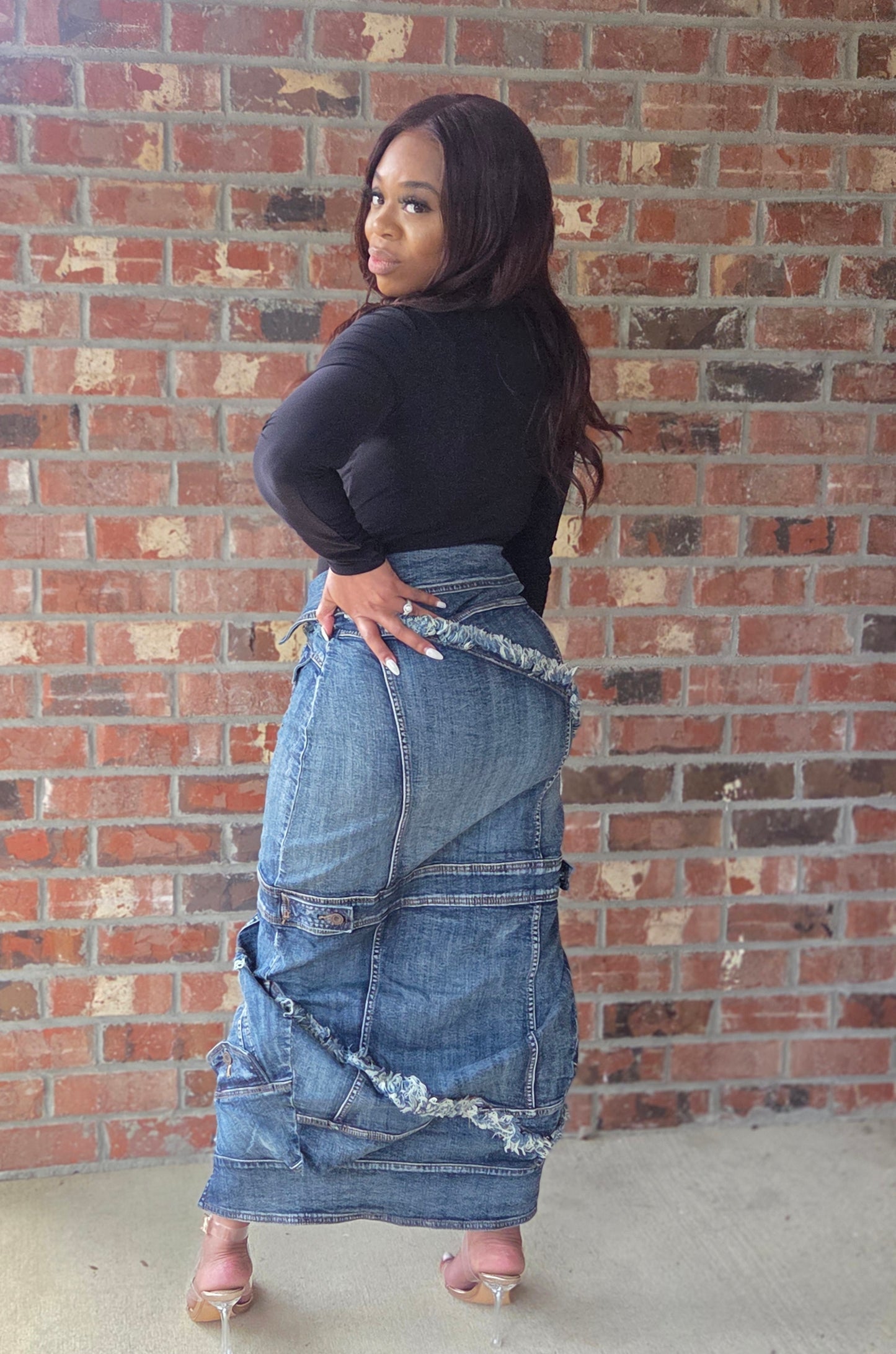 DESTROYED JACKET INSPIRED DENIM SKIRTS