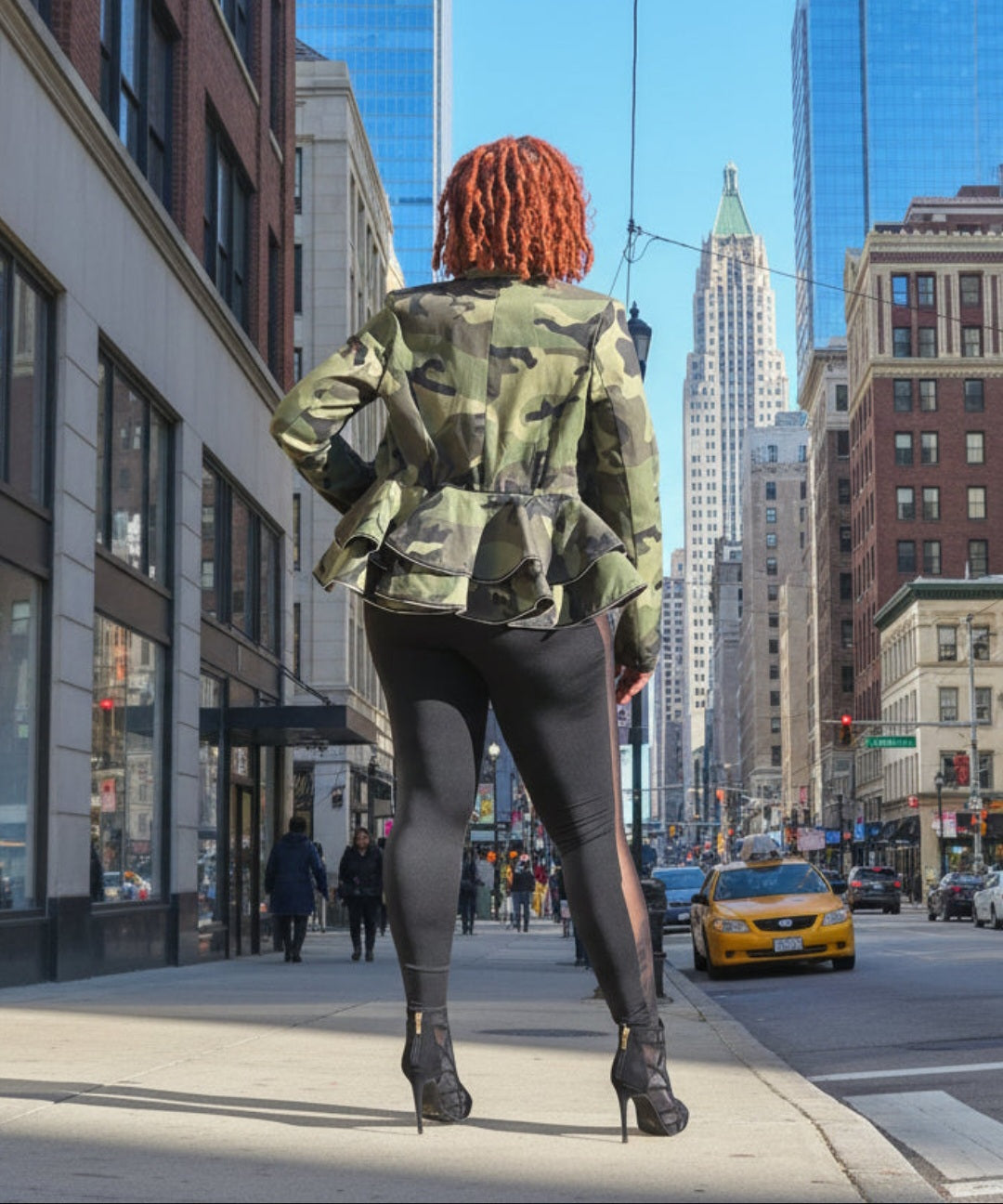 Army Peplum Top