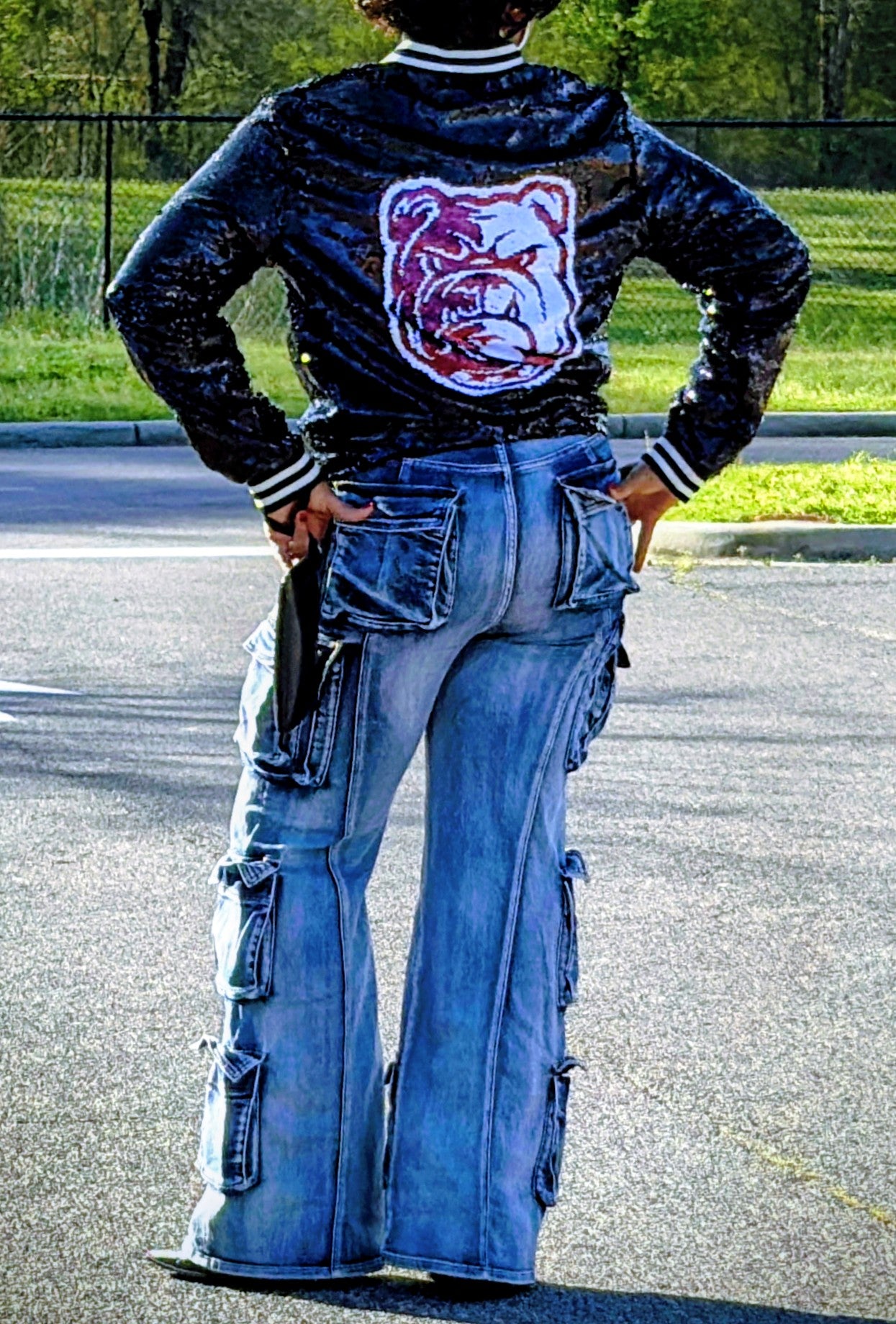 HIGH RISED CARGO JEANS