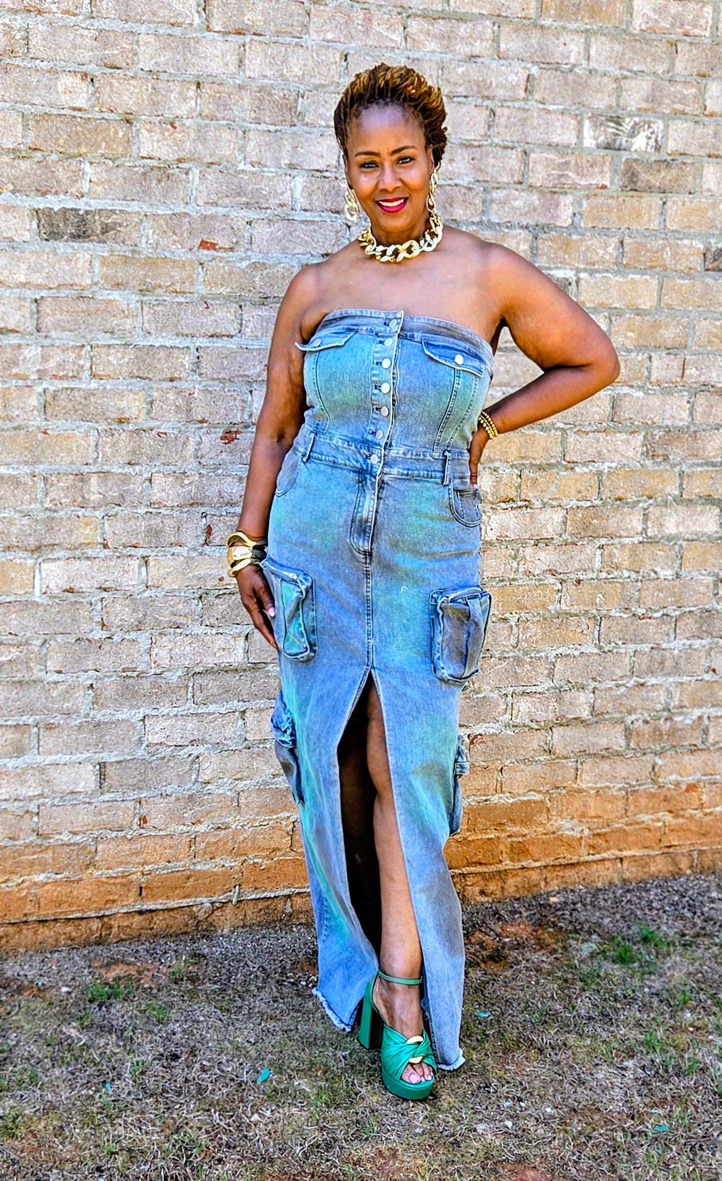 Cargo Denim Dress
