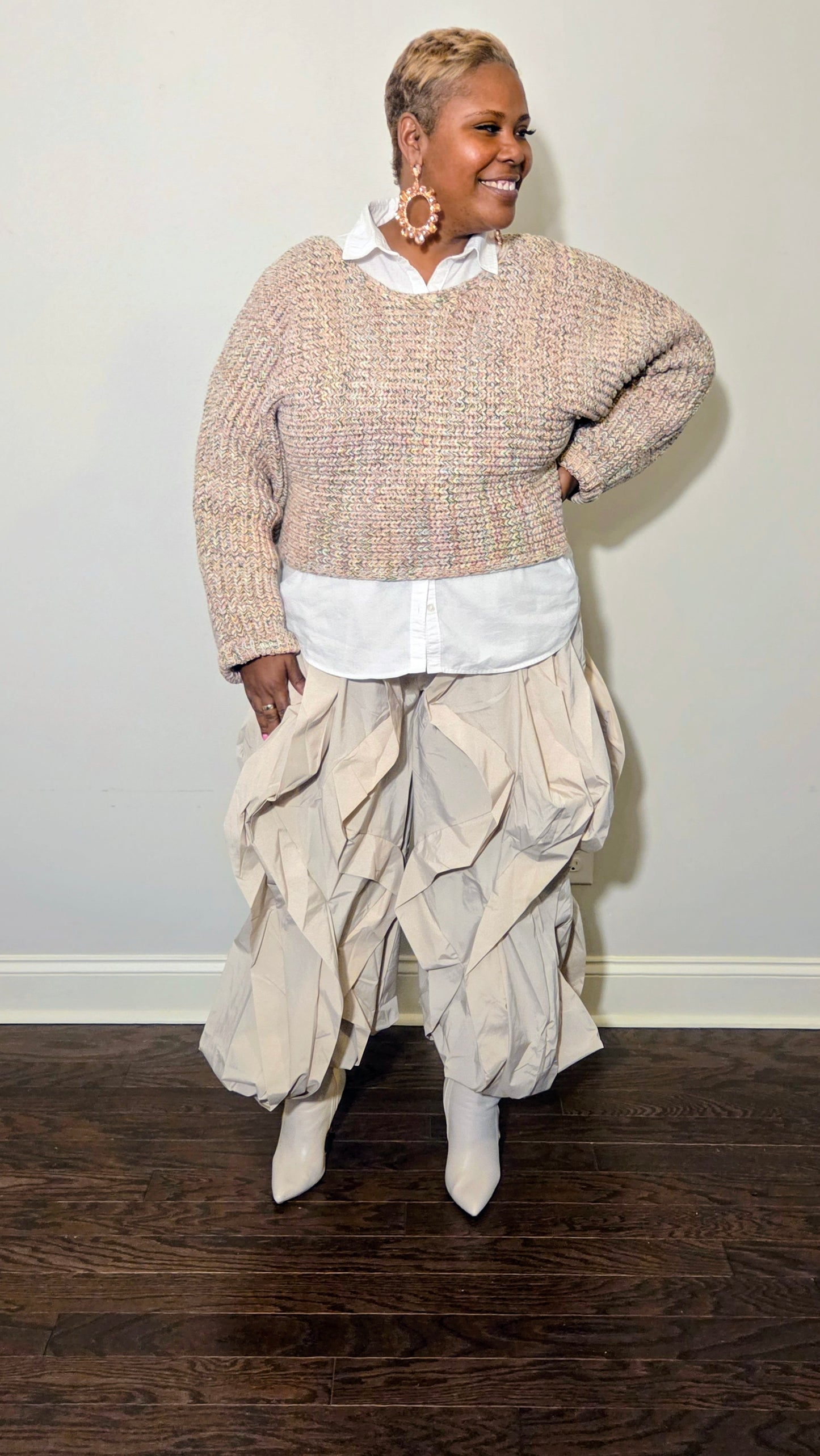 Plus Oversized Wide Leg Ruffle Jogger Pants