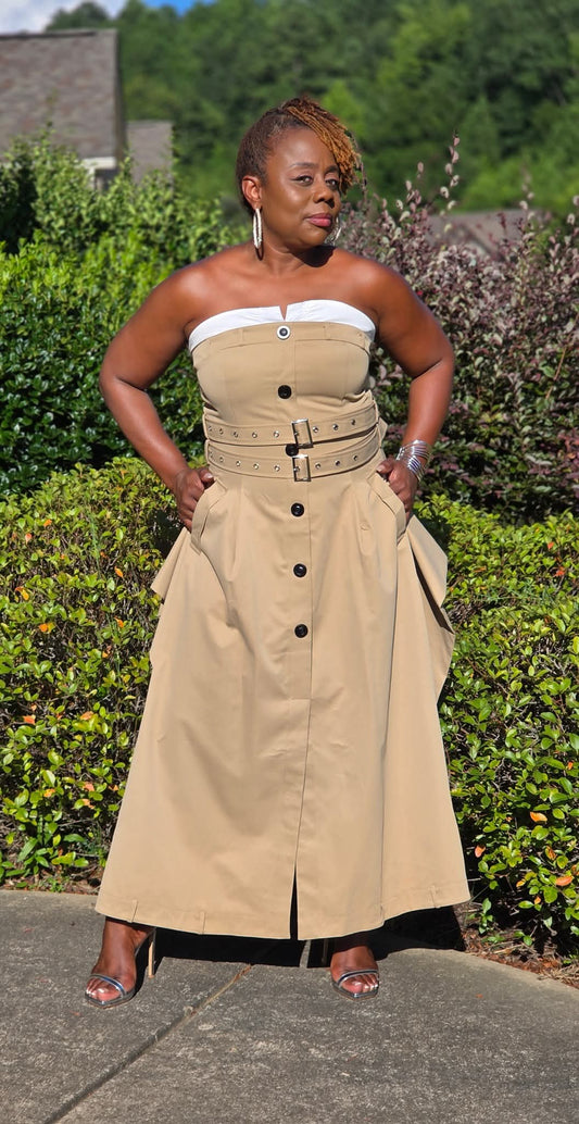 Chic Trench Maxi Dress