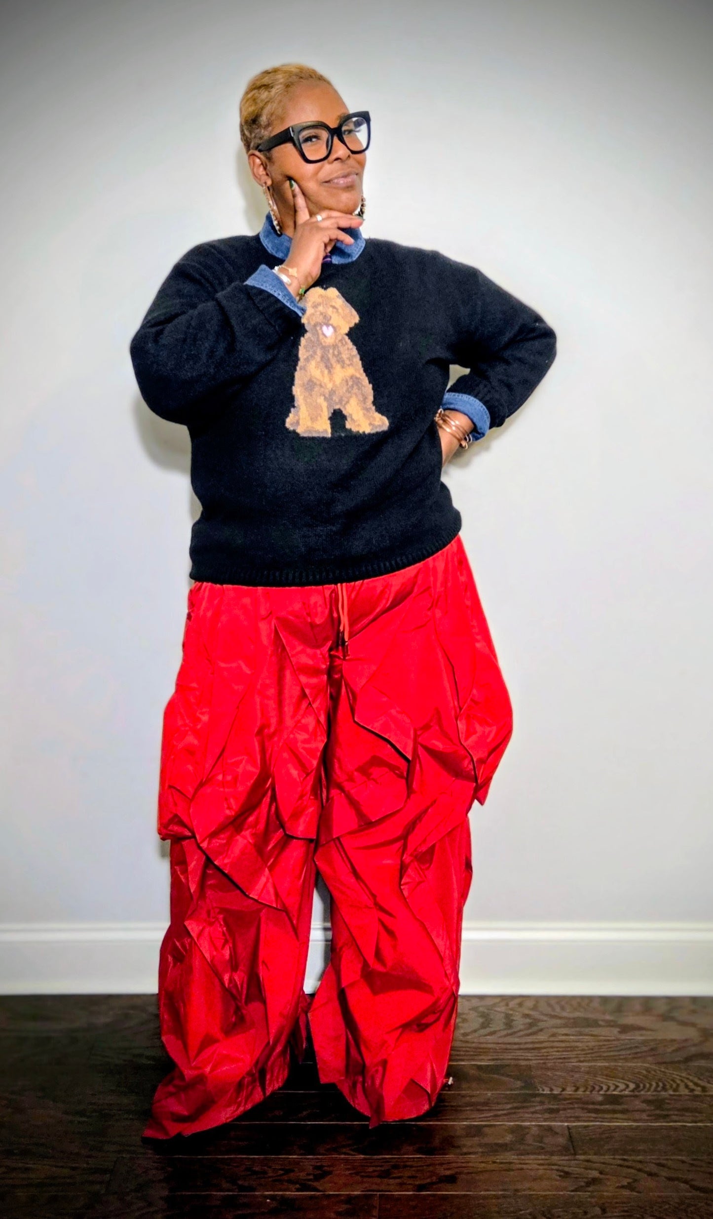 Plus Oversized Wide Leg Ruffle Jogger Pants