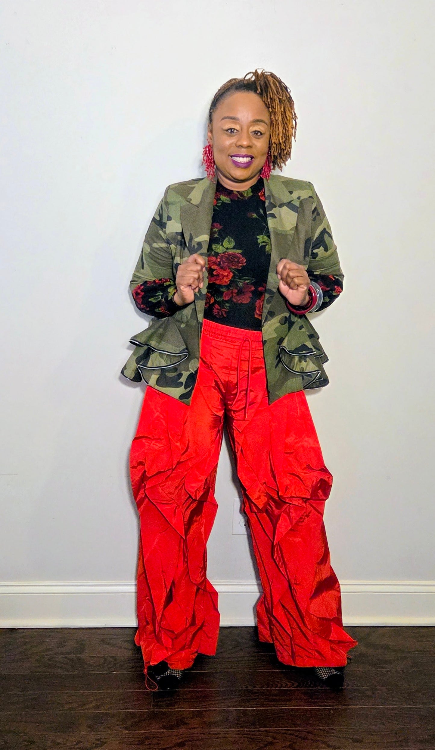 Wide Leg Ruffle Jogger Pants