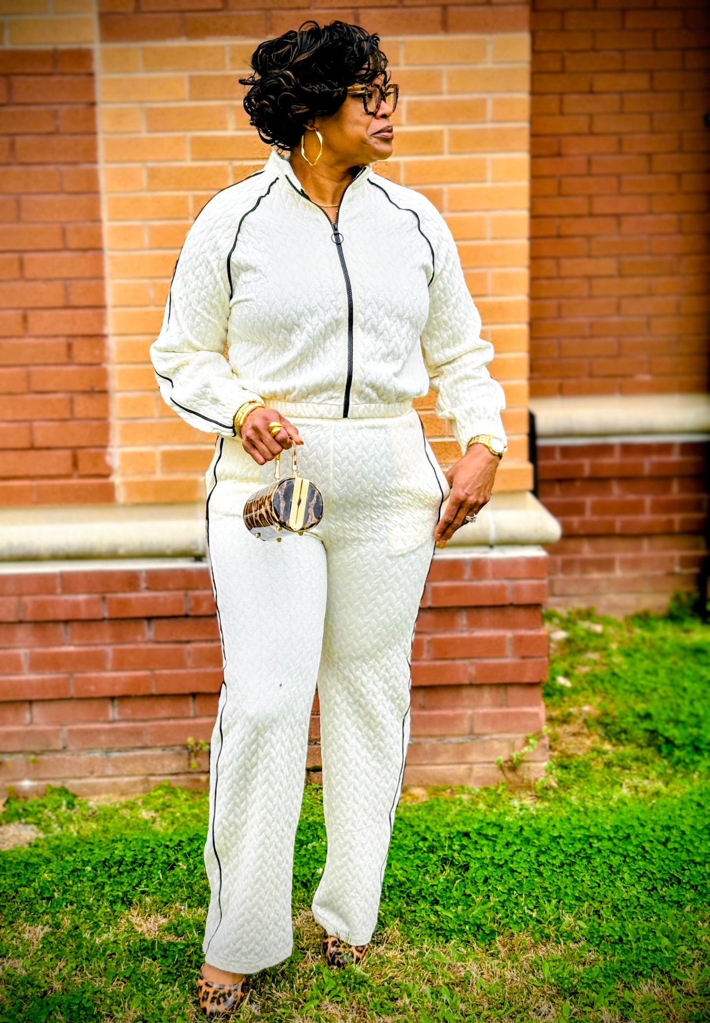 Pipping Stripes Front Zip Up Jacket And Pants Set