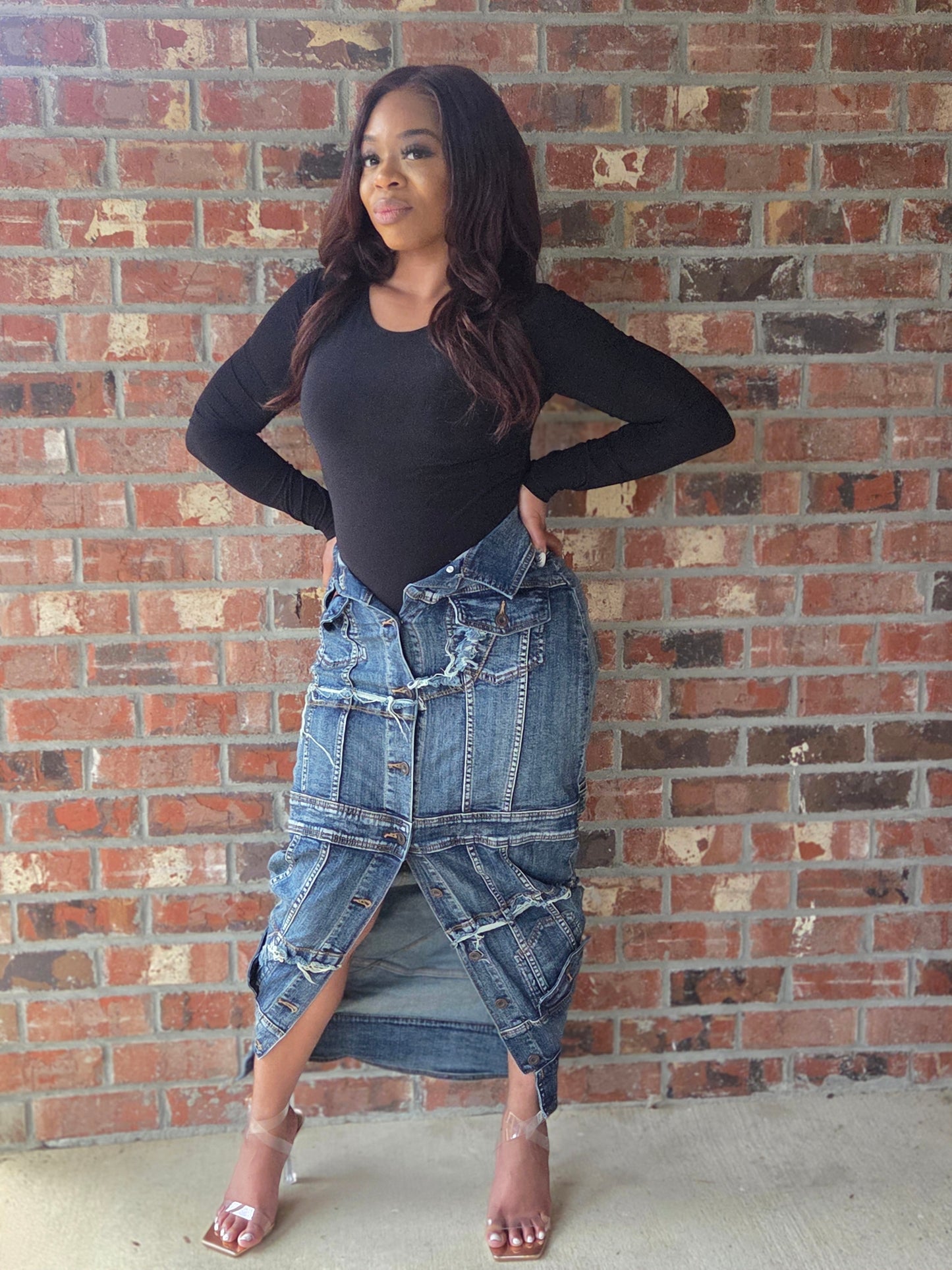 DESTROYED JACKET INSPIRED DENIM SKIRTS