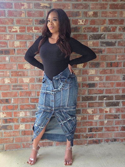 DESTROYED JACKET INSPIRED DENIM SKIRTS
