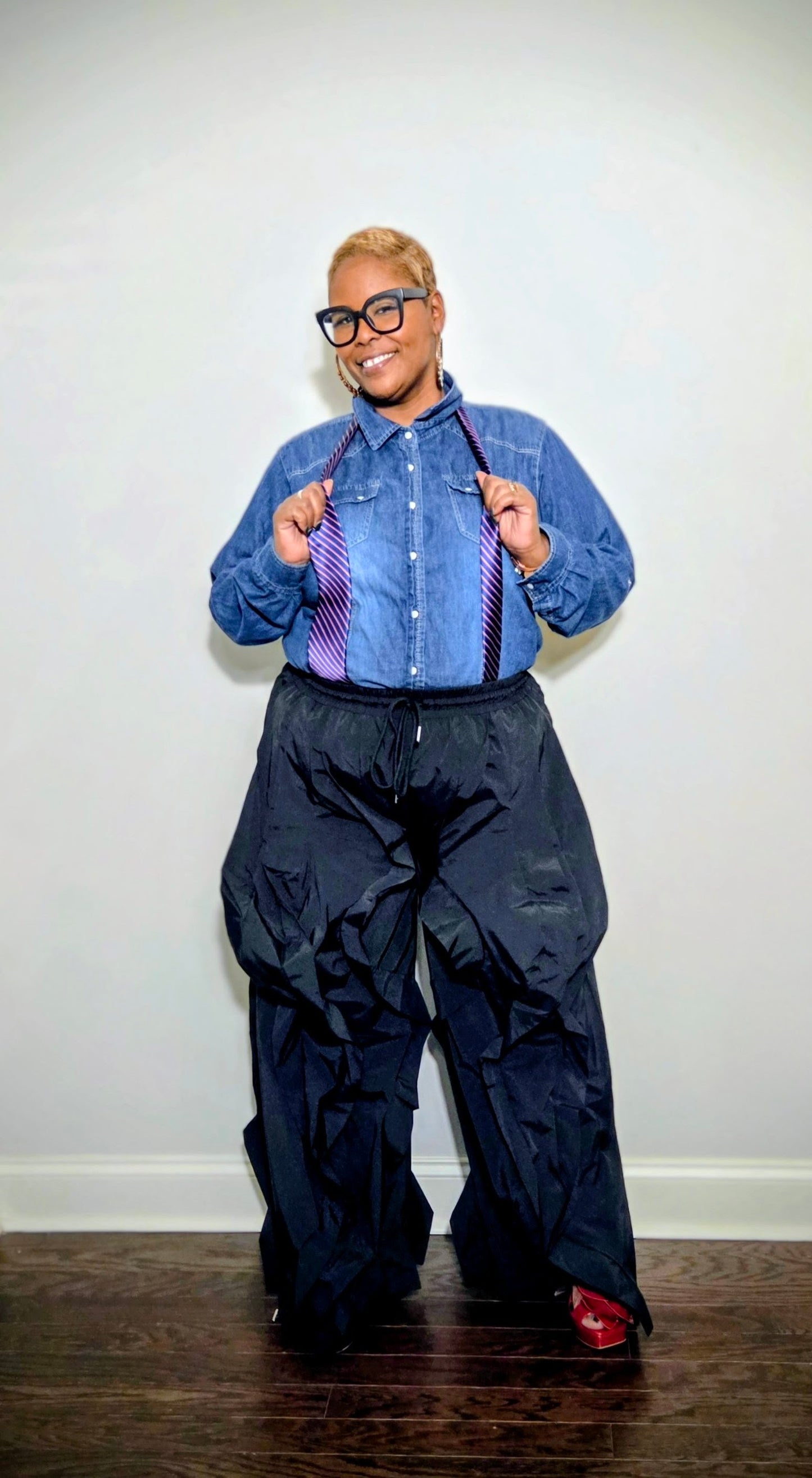 Plus Oversized Wide Leg Ruffle Jogger Pants