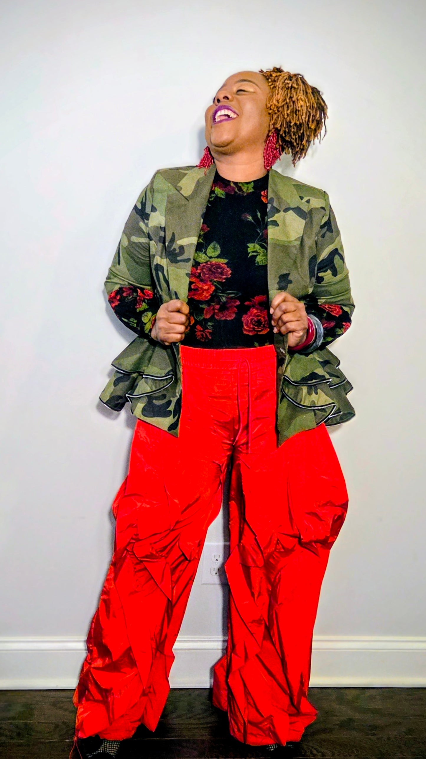 Wide Leg Ruffle Jogger Pants