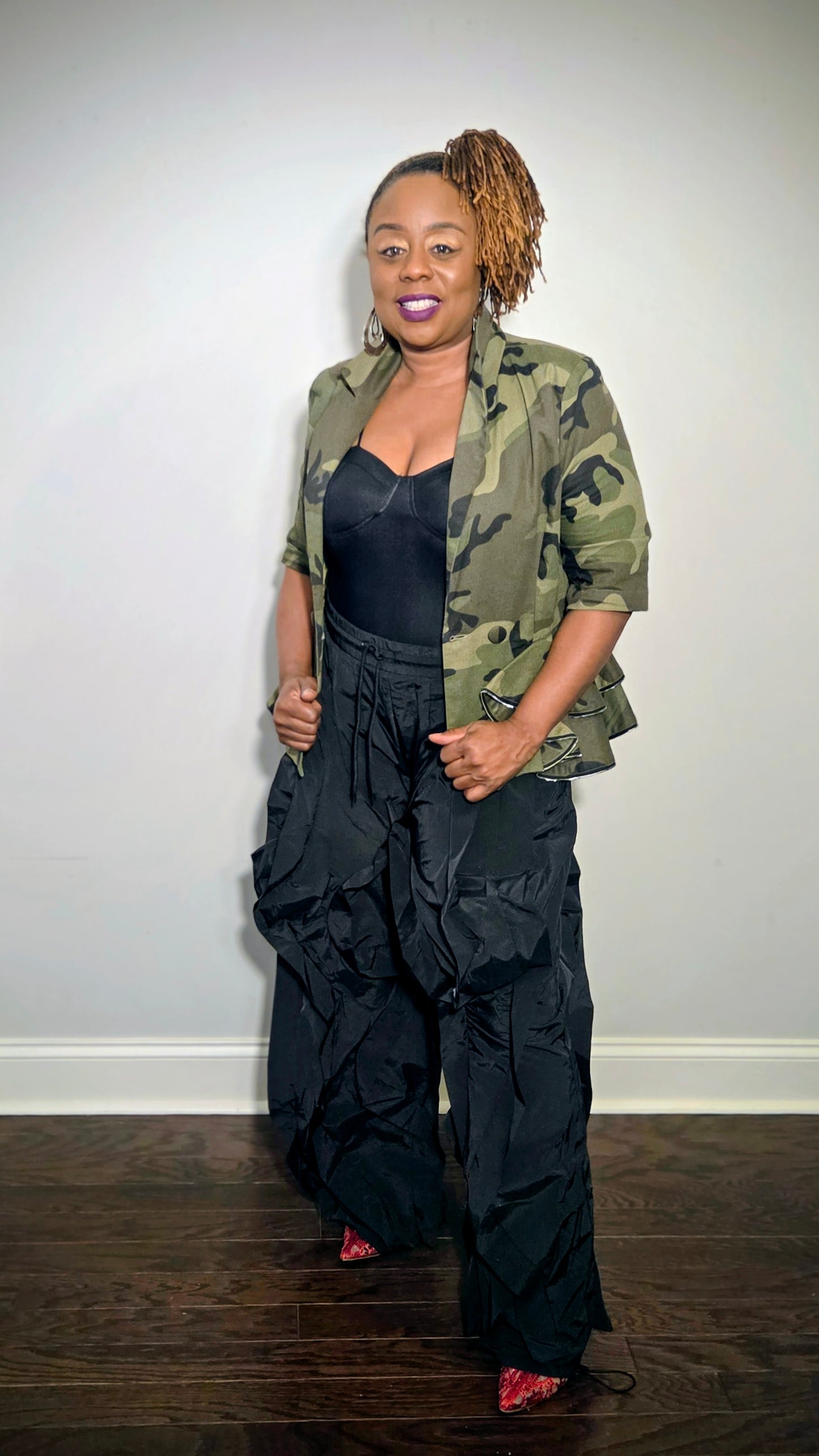 Wide Leg Ruffle Jogger Pants