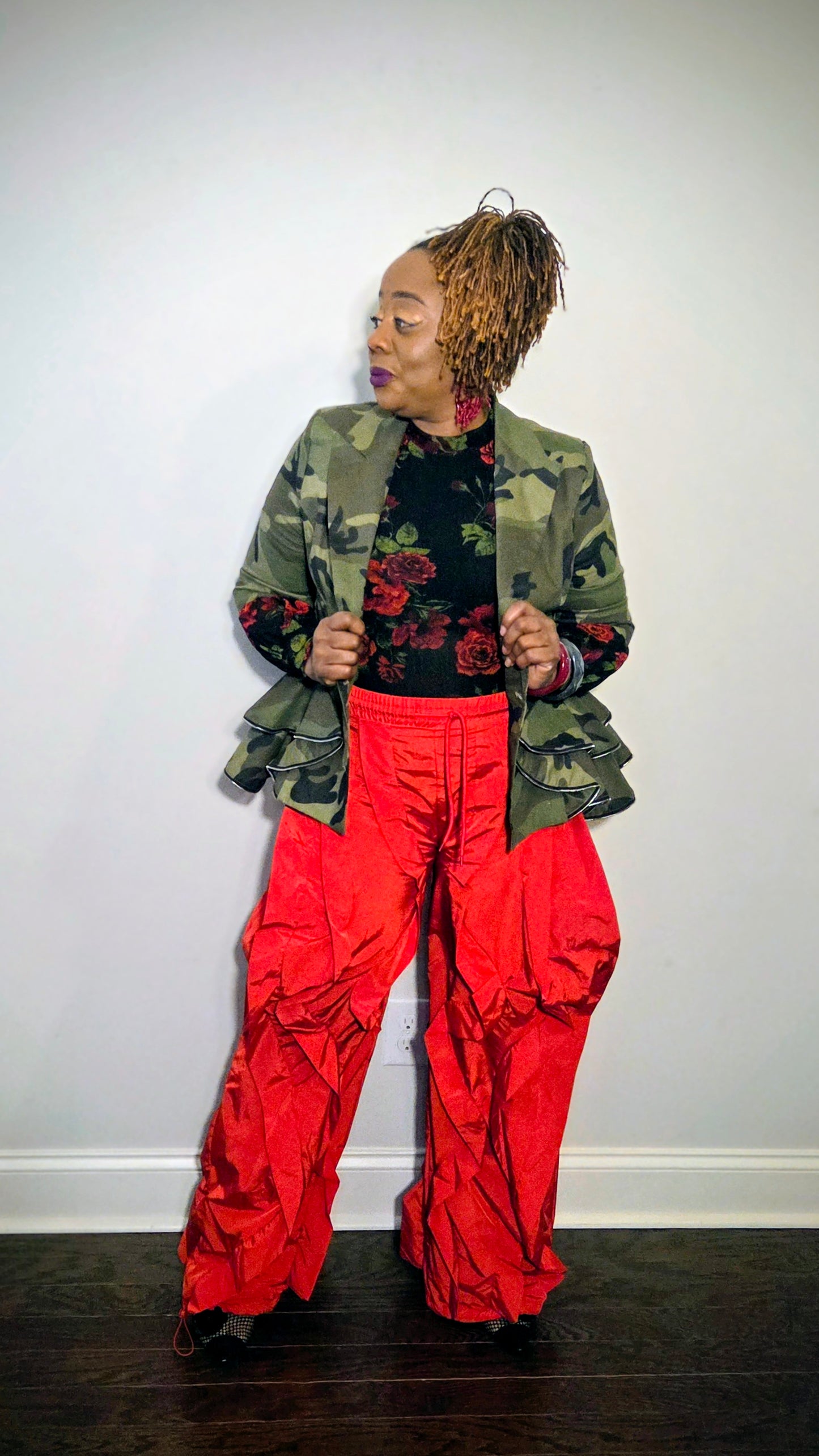 Wide Leg Ruffle Jogger Pants