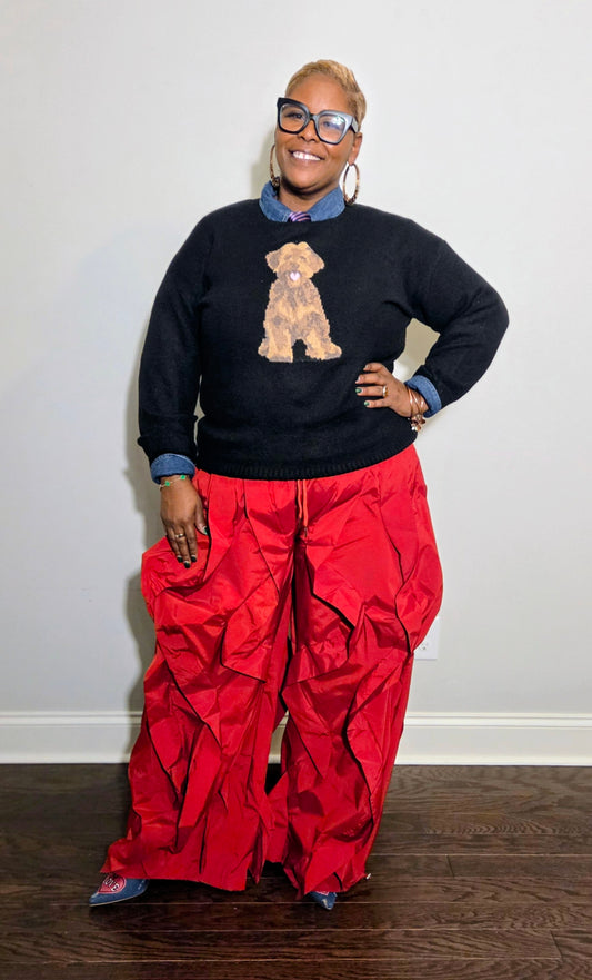 Plus Oversized Wide Leg Ruffle Jogger Pants