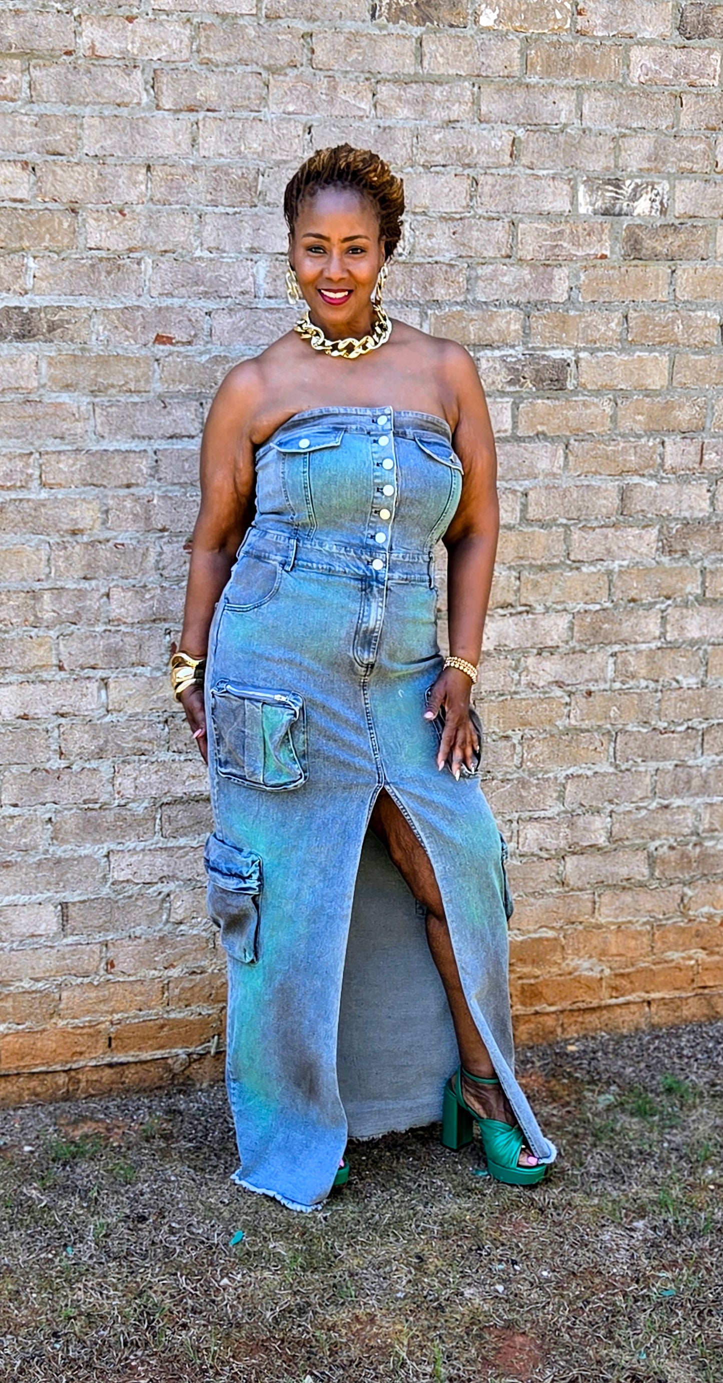 Cargo Denim Dress