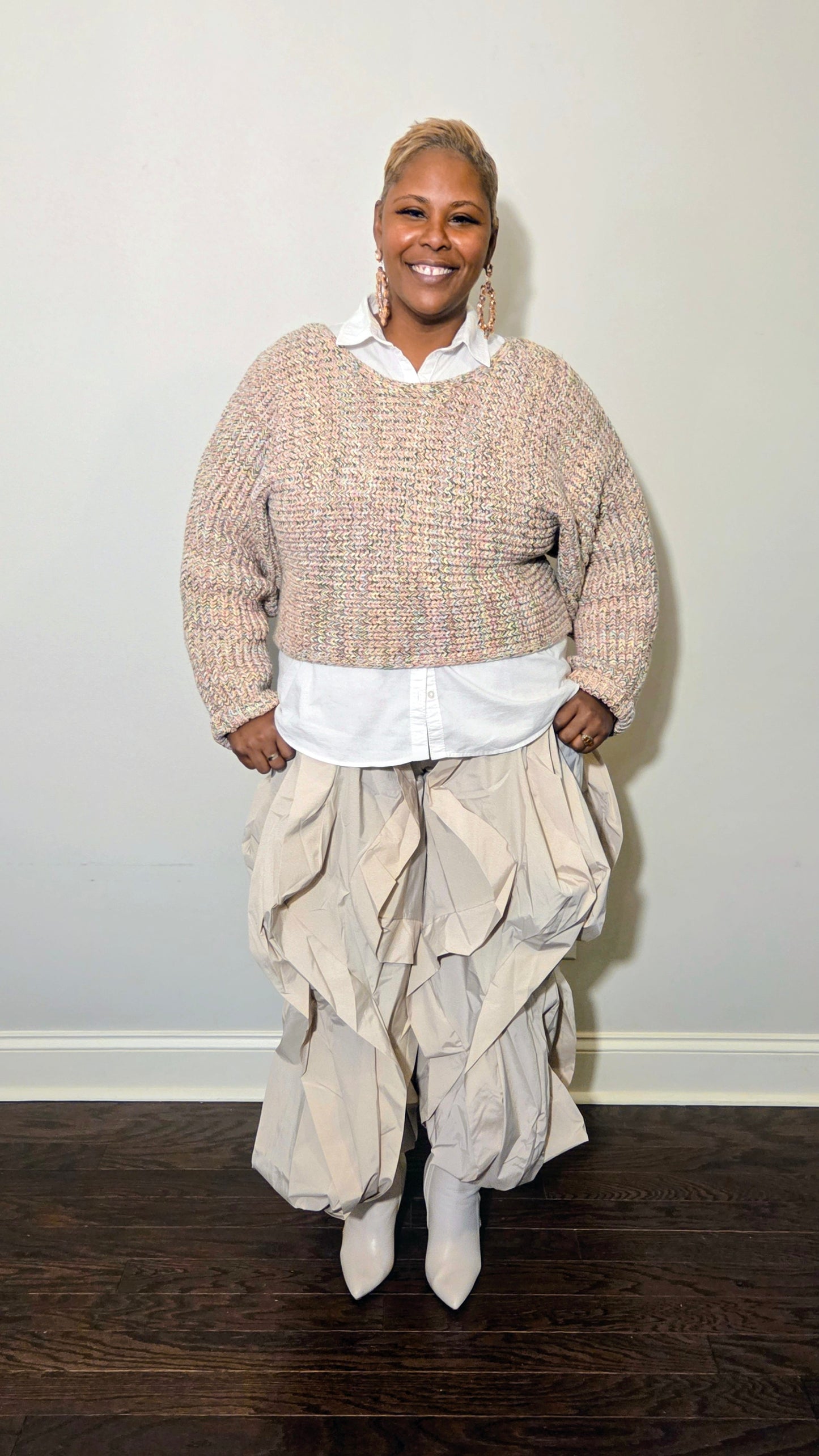 Plus Oversized Wide Leg Ruffle Jogger Pants