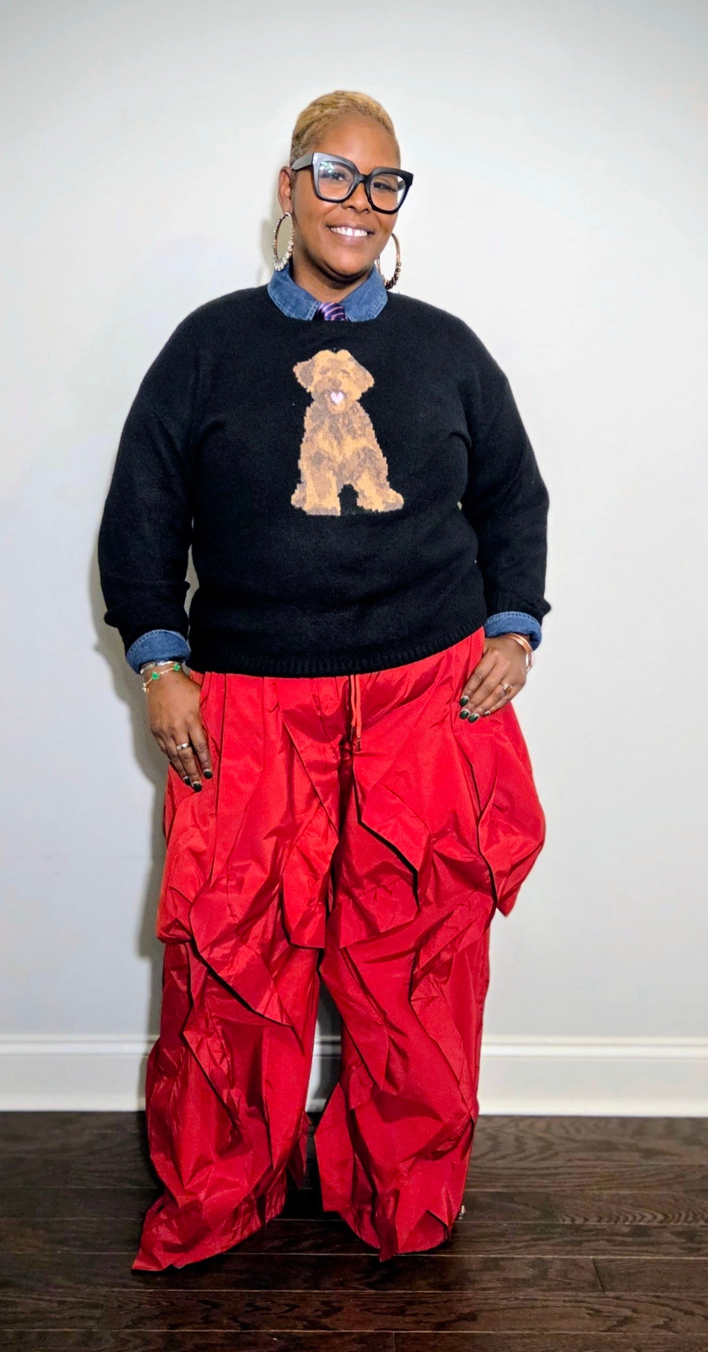 Plus Oversized Wide Leg Ruffle Jogger Pants