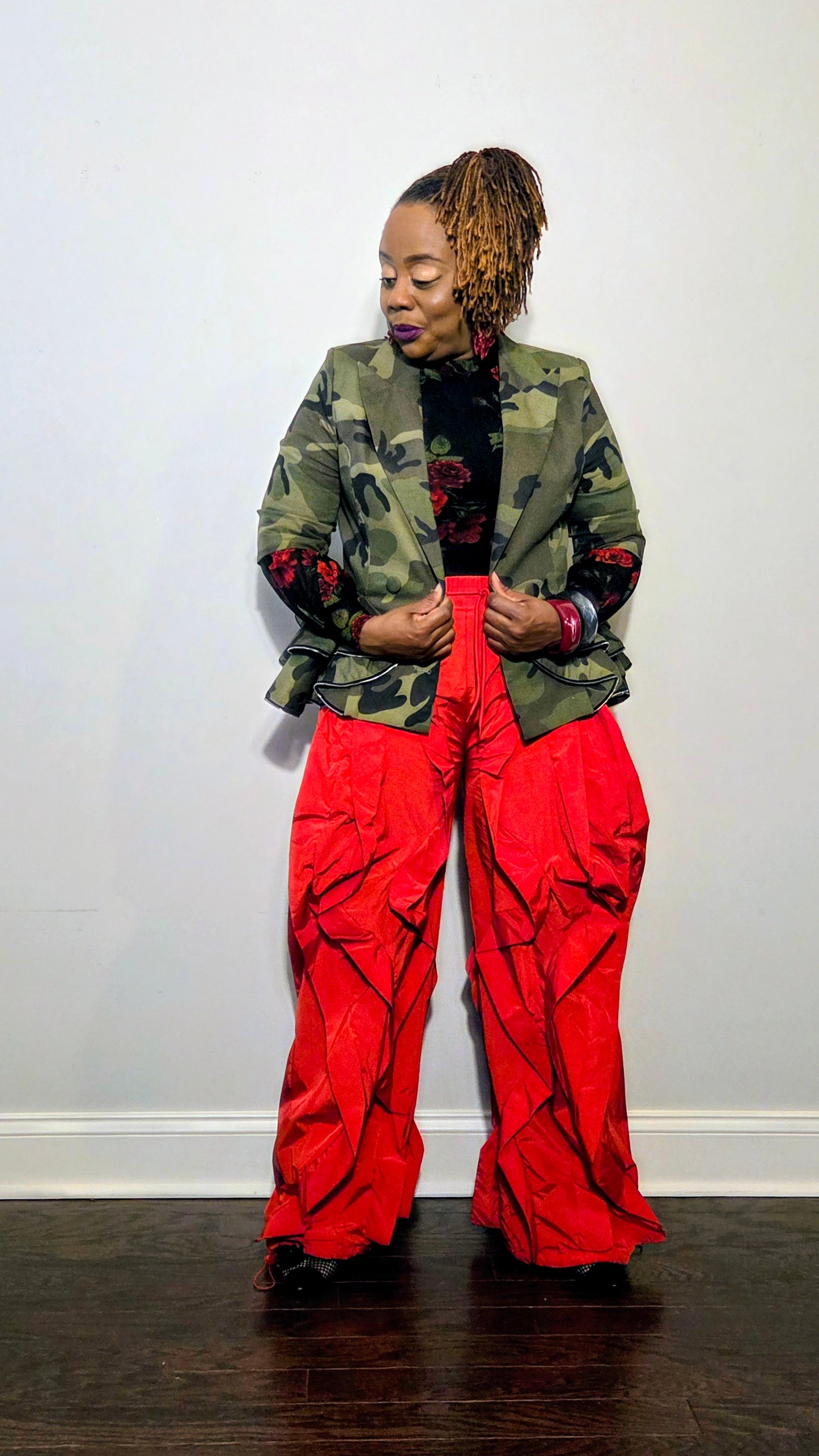 Wide Leg Ruffle Jogger Pants