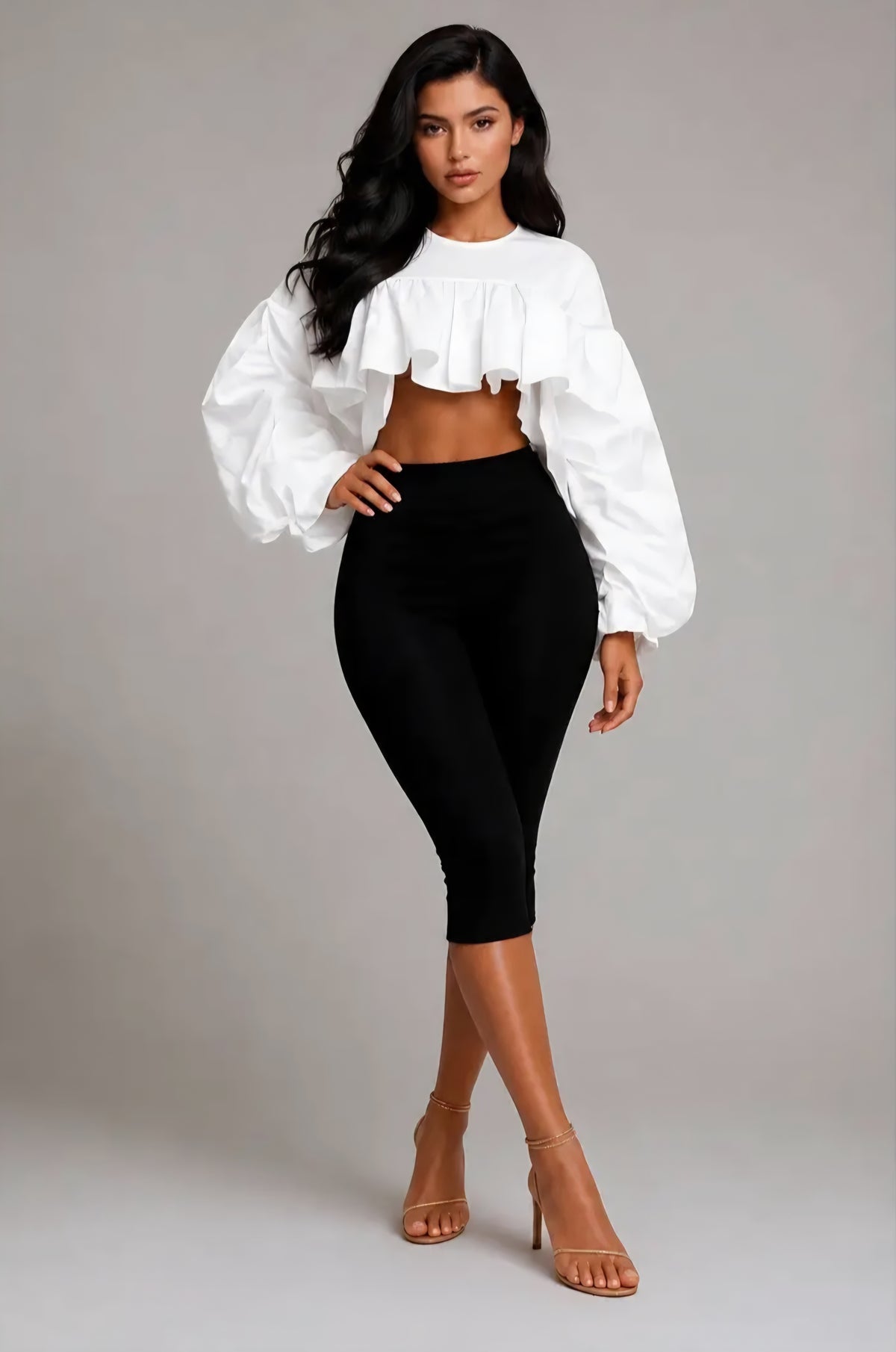 The Dramatic High-Low Ruffle Crop