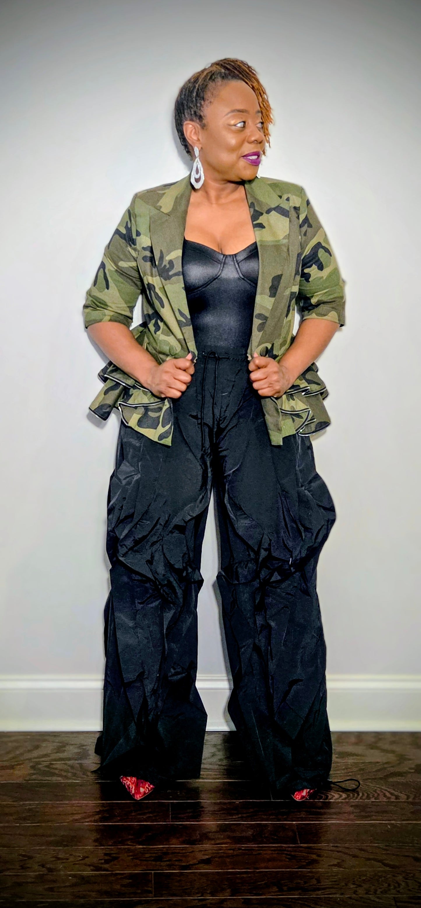 Wide Leg Ruffle Jogger Pants